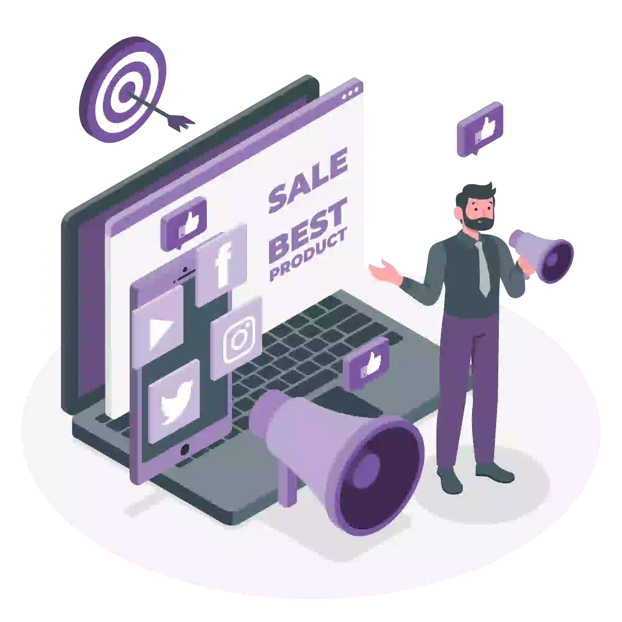 التسويق الرقمي وإدارة الحملات الإعلانية لزيادة انتشار العلامة التجارية وتعزيز التفاعل